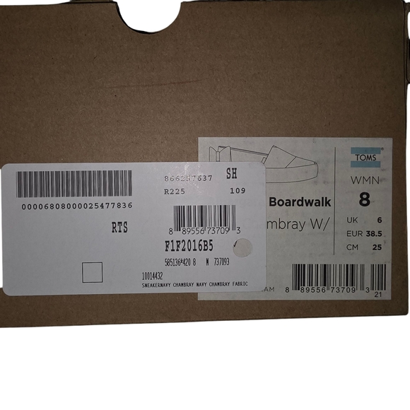 Toms Chambray Platform Boardwalk Sneakers - Size 8 - Picture 7 of 8